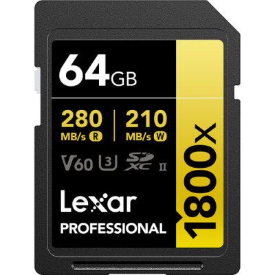 Карта памяти Lexar SDXC 64GB Professional 1800x UHS-II- фото