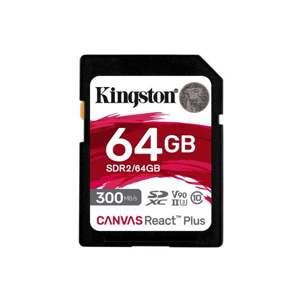 Карта памяти Kingston 64GB Canvas React Plus SDXC UHS-II 300R/260W U3 V90