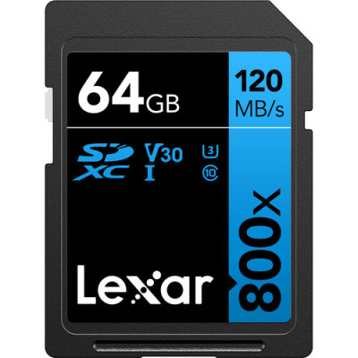  Карта памяти Lexar 64GB Professional 800x SDXC UHS-I (LSD0800064G-BNNNG)- фото