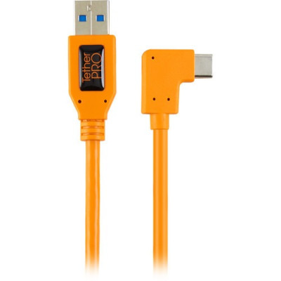 Кабель Tether Tools TetherPro USB-C 3.0 to USB-C Right Angle 50cm, Orange- фото