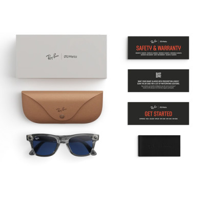 Очки RAY-BAN META GEN 2 WAYFARER Shiny Transparent Grey Clear/Sapphire Transitions (L)- фото5