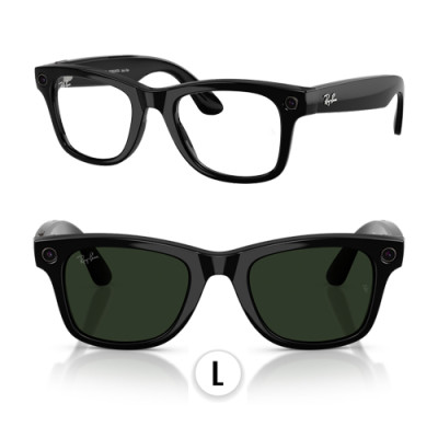 Очки RAY-BAN META GEN 2 WAYFARER Shiny Black Clear/Graphite Green Transitions (L)- фото