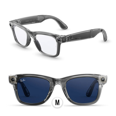 Очки RAY-BAN META GEN 2 WAYFARER Shiny Transparent Grey Clear/Sapphire Transitions (M)- фото