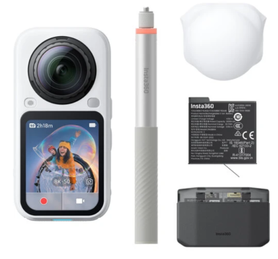 Экшн-камера Insta360 X6 360° 8K Essentials Bundle (Arctic White)- фото