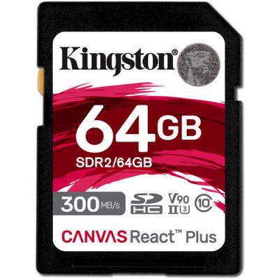 Карта памяти Kingston Canvas React Plus SDXC 64GB (SDR2/64GB)