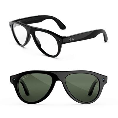 Очки RAY-BAN META GEN 3 AVIATOR Shiny Black Clear/Green Transitions- фото