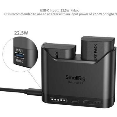 2 аккумулятора LP-E6P + зарядное устройство SmallRig 5485 Turbo Charging Kit- фото2