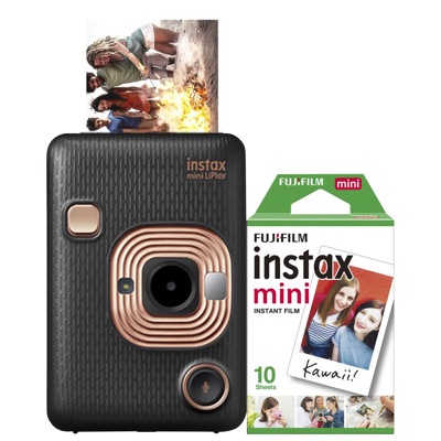 Комплект Fujifilm Instax Mini LiPlay Elegant Black + Пленка Instax Mini (10) - фото