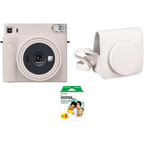 Комплект Fujifilm Instax SQ1 Chalk White + Пленка Instax SQUARE (20 шт.) + Чехол - фото