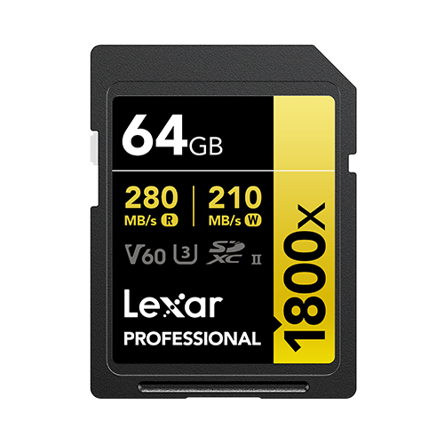 Карта памяти Lexar Professional SDXC 64GB 1800x UHS-II 270/180Mb/s, U3 V60 - фото