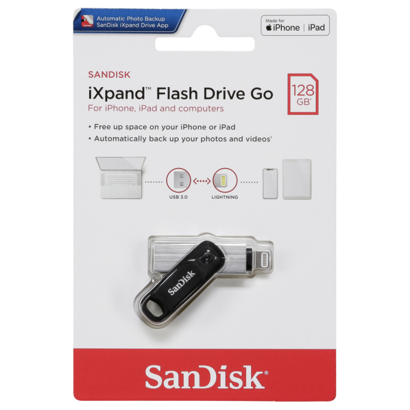 Флешка SanDisk iXpand Flash Drive Go 128GB USB + Lightning- фото2