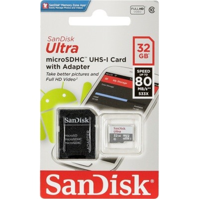 Карта памяти SanDisk Ultra micro SDHC 32GB Class 10 80MB/s 
