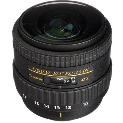 Объектив Tokina AT-X 107mm F3.5-4.5 DX Fisheye NON HOOD N/AF (10-17mm) для Nikon 