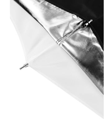 Зонт комбинированный Raylab SU-04 черный/серебристый 100см- фото3